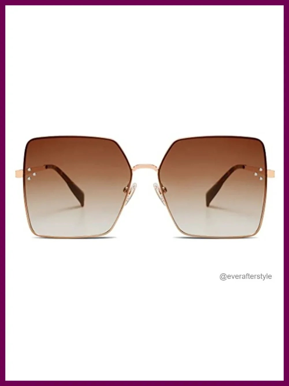 Large Square Sunglasses Women UV400 Metal Frame